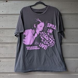 Olivia Rodrigo GUTS World Tour Concert Tee Spill Your Guts LIVE! 3X Black Lilac